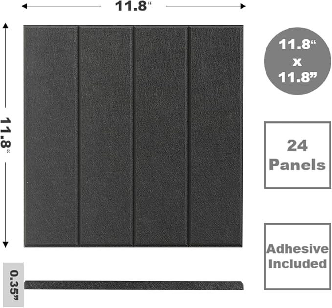 DECORITA Felt Bulletin Board Tiles | Modern Cork Board Alternative | Large Cork - Image 2
