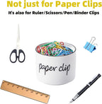 Farmhouse Ceramic Paper Clip Holders (White) | Ceramic, farmhouse, paper & binder clips, push pin organizer, desk decor, cute, durable, easy-clean, compact,versatile