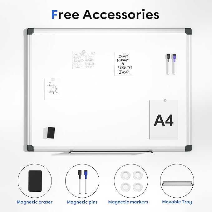 VUSIGN Magnetic Whiteboard 48" x 36", Large Dry Erase Board - Image 3