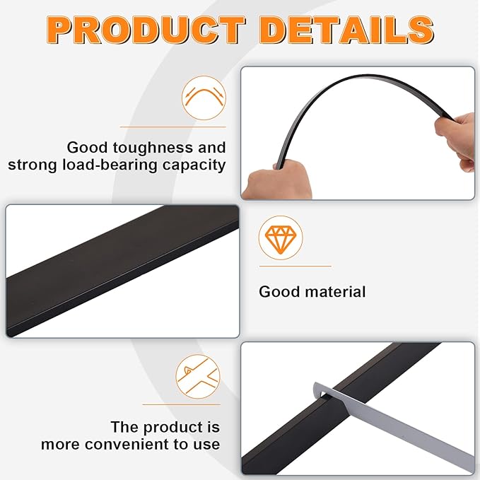 Epakh 4-Piece PVC Black Hanging File Folder Rails - Image 4