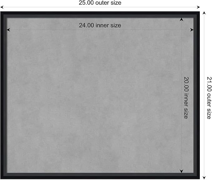 Amanti Art Black Framed Magnetic Board 21x25 Medium Vision Board - Image 3