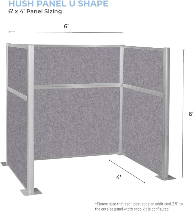 Versare Hush Panel Cubicle Kit | Workstation Partition Walls | Sound Dampening - Image 4