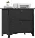 Bush Home Salinas 2 Drawer Lateral File Cabinet in Vintage Black, Home Office Storage Solution, Organizer with Drawers for Workspace, Filing Unit