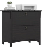Bush Home Salinas 2 Drawer Lateral File Cabinet in Vintage Black, Home Office Storage Solution, Organizer with Drawers for Workspace, Filing Unit