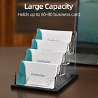 PecMuikee Business Card Holder for Desk，Acrylic Business Card Display Stand - Image 3