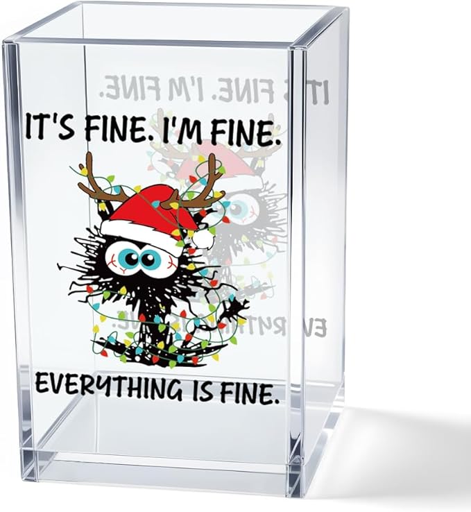 Vgrti It's Fine I'm Fine Acrylic Cosmetic Pencil Pen Holder Cup, Funny Black by Unknown