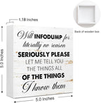 WUZYOU Neuro Wooden Block Sign Will Infodump Quote 5x5x1 INCH Sign, ADHD - Image 2
