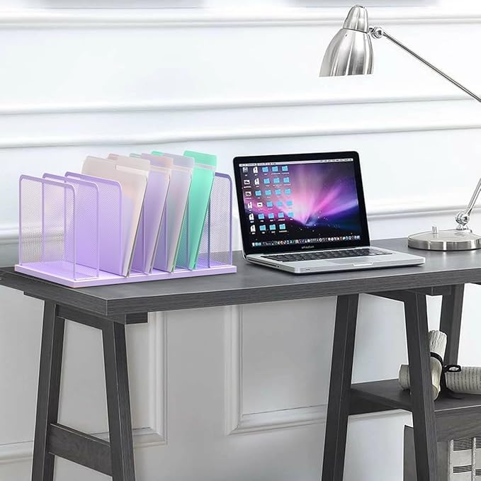 Kuntine.B Desk File Organizer Upright Mesh Desktop Organizer File Sorter Office - Image 6