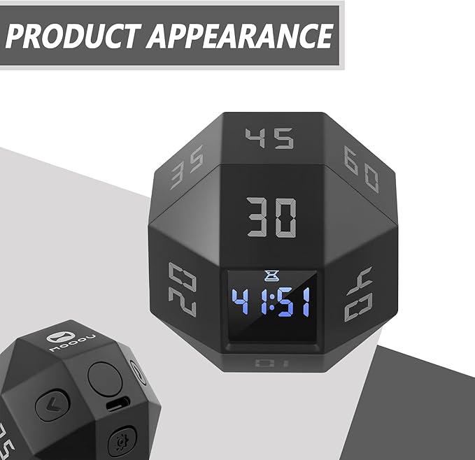 Mini 12-Sided Cube Timer with preset countdowns of - Image 2