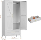 SUPEER Metal Wardrobe Cabinet - Image 2