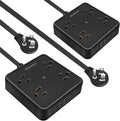 2 Pack Ultra Flat Plug Power Strip, Power Strips by iEcopower