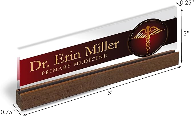 Artblox Personalized Office Desk Name Plate and Business Card Holder | Clear - Image 3