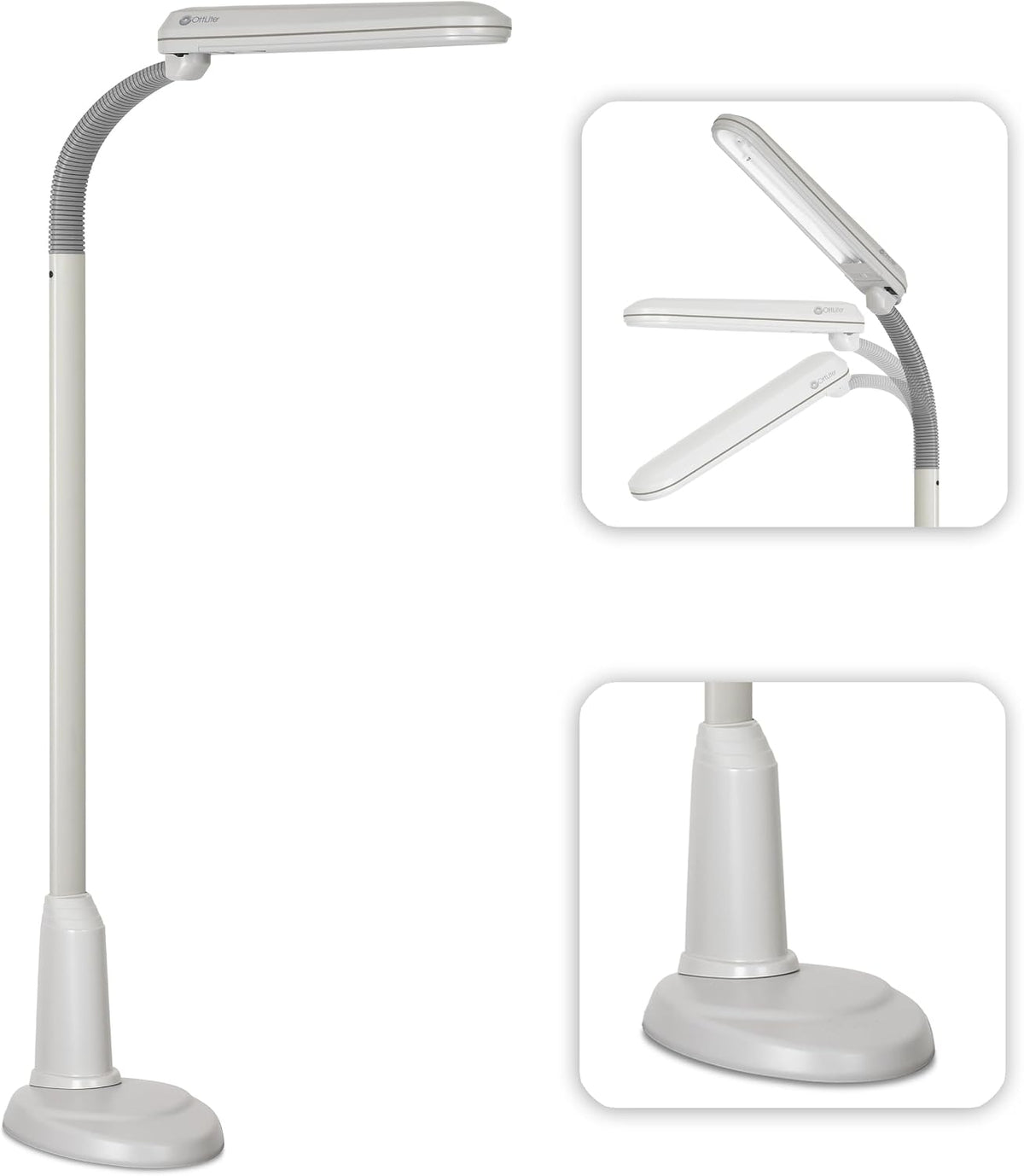 OttLite 24-Watt Classic CFL Floor Lamp, Dove Gray