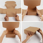 PHAREGE 8x8x4 inch Gift Shipping Boxes Bulk 25 Pack Brown, Tab Lock Tuck Top - Image 7