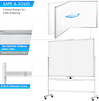 maxtek 60 x 48 Double Sided Rolling Whiteboard, Mobile Whiteboard Magnetic - Image 3