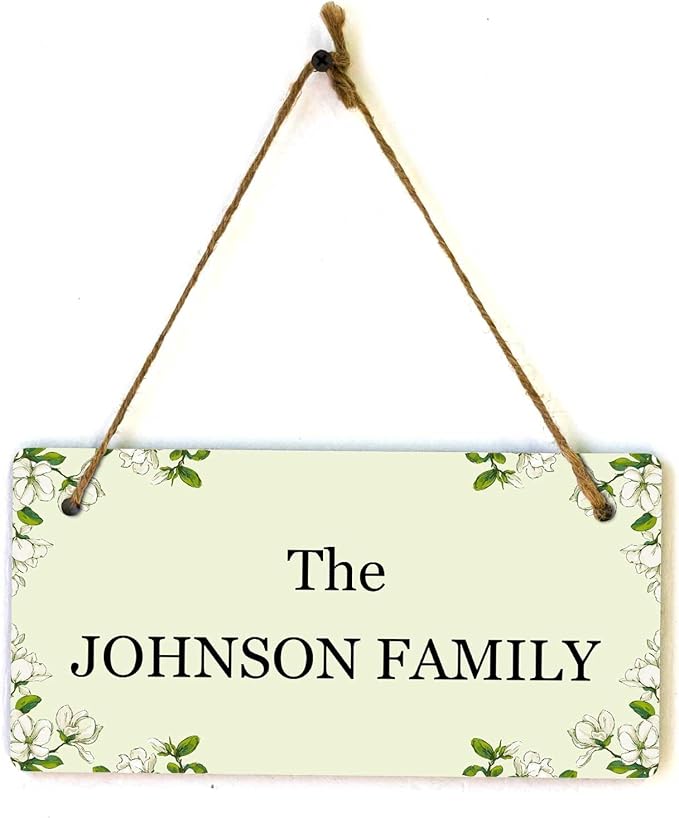 Signs ByLITA Magnolia White Personalized Hanging Wall or Door Sign | Custom - Image 9