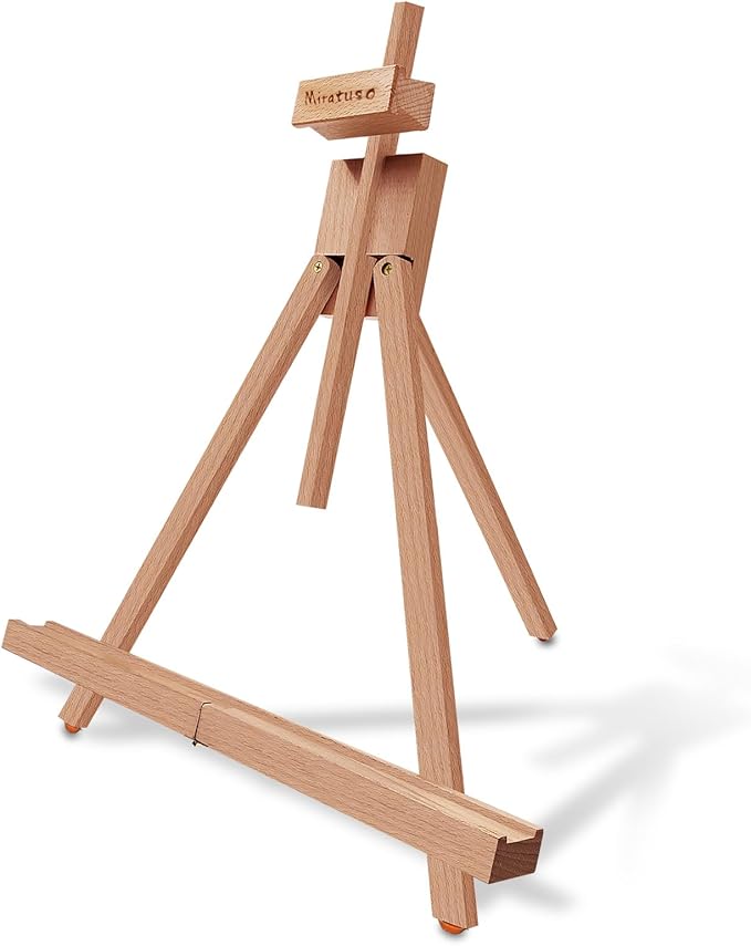 Miratuso Painting Easel, Folding Wooden Tabletop Easel Stand Holds Highest to - Image 5