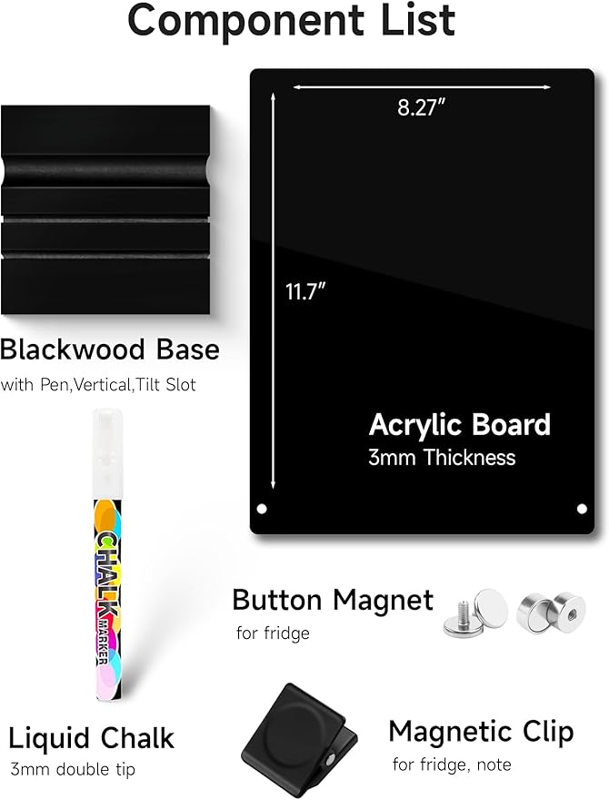 Kivsty Acrylic Black Dry Erase Board - Image 9