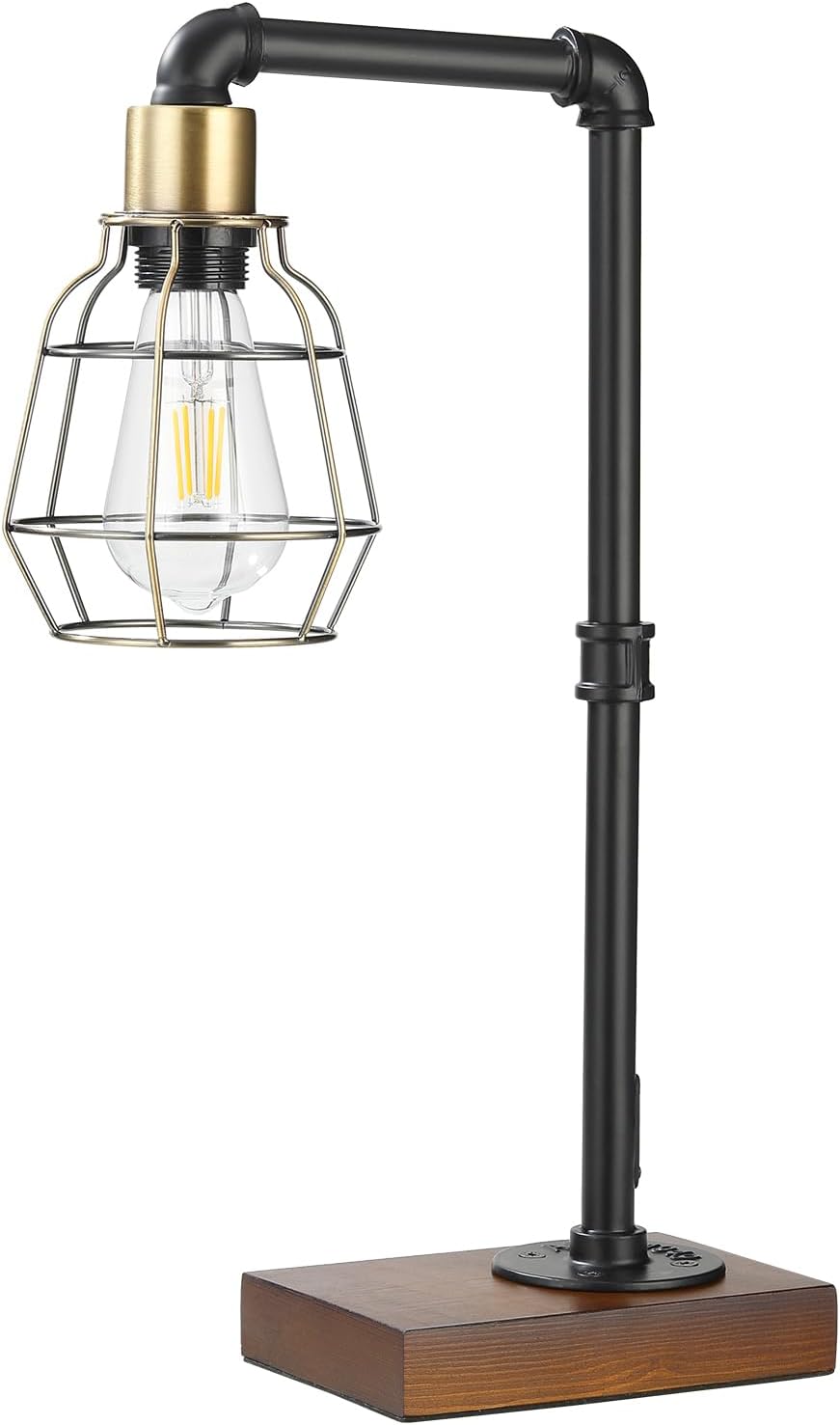 CONCA Steampunk Table lamp, E26 Base Rustic Edison Lighting, cage Shade Table...