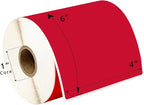 HOUSELABELS 4" x 6" Red Shipping Labels on 1" Core Compatible - Image 5