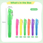 Skdqiee 108 Pieces Small Highlighters, Key Ringed Pocket Highlighter, Colorful - Image 4