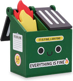 Dumpster Fire Pencil Holder with 100 PCS Flame Sticky Notes | Funny Dumpster Fire Desk Accessories, Office Decor and Gag Gifts for Men, Coworkers, Friends and Workspaces