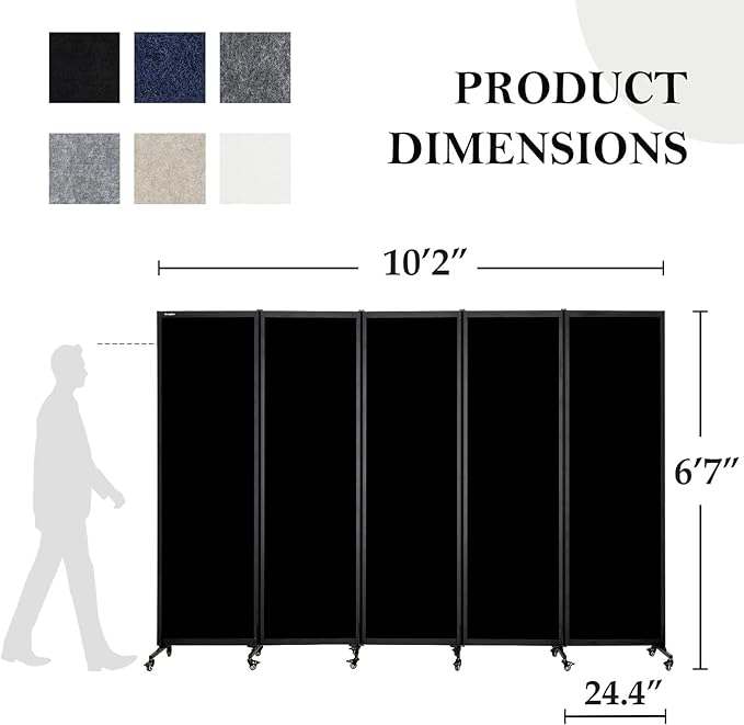 Upgrade Version Room Partition and Divider, Freestanding Rolling Dividers - Image 2