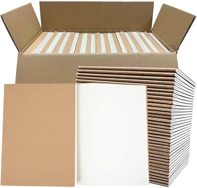 LIONSOUL 90 Pack A5 Blank Kraft Notebooks Bulk, Blank Paper Sketchbooks by LIONSOULDISCOUNT