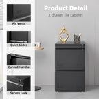approgreent 2 drawer file cabinets for home office, side view