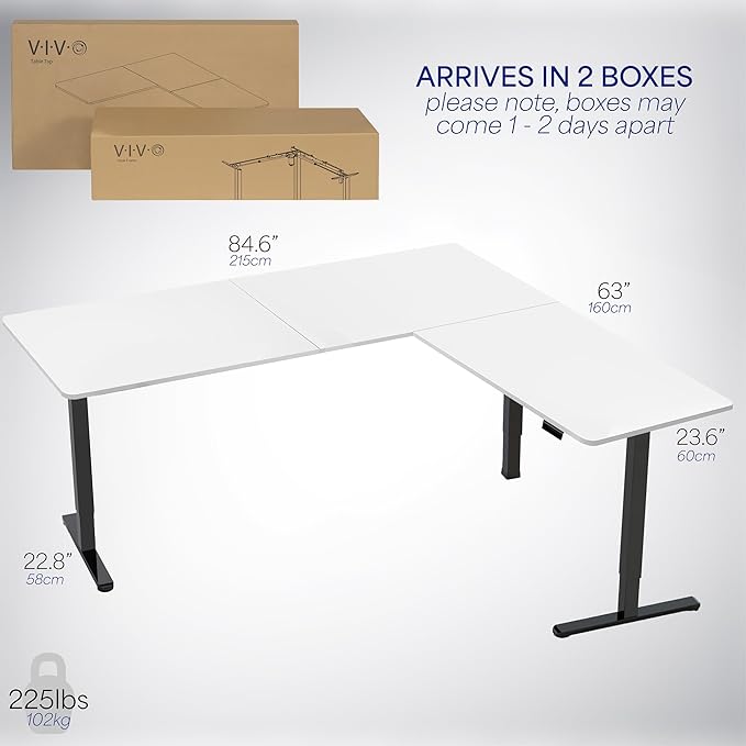 VIVO Electric Corner 84 x 63 inch L-Shaped Standing Desk, Memory Height - Image 6