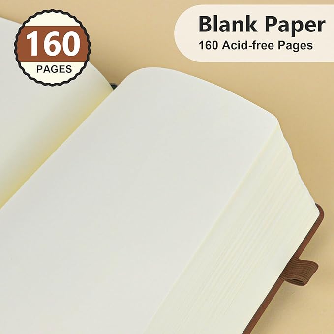 PERCUN Blank Journal Ntebook for Men & Women, 160 Pages Blank Journals for - Image 4