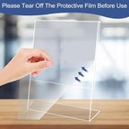Wbtran Acrylic Sign Holder 8.5 x 11, 6 Pack Slanted Back Sign Holders - Image 4