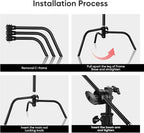 Soonpho 2 Pack 100% Heavy-Duty Steel C-Stand, Pro Photography Light Stand - Image 5