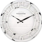 Presentime & Co 13" Farmhouse Series Wall Clock, Quartz Movement, Shiplap Style by Presentime