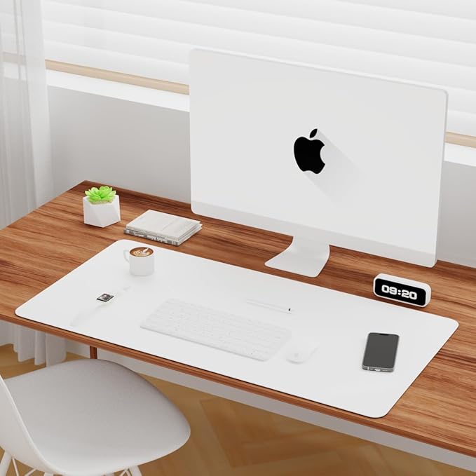 KINGFOM Desk Pad Office Desktop Protecter, PU Leather Desk Mat Blotters - Image 4