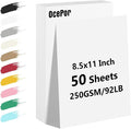OcePor 50 Sheets White Cardstock Paper, Colored Printer Paper 8.5 x 11 by OcePor