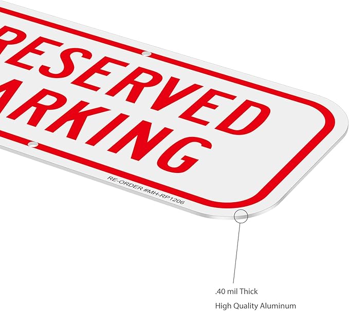 2 Pack Reserved Parking Signs, 12x6Inch Aluminum Reserved Sign, UV Protected - Image 4