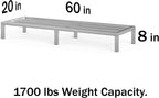 60" long x 20" wide | height: 8" shown in use