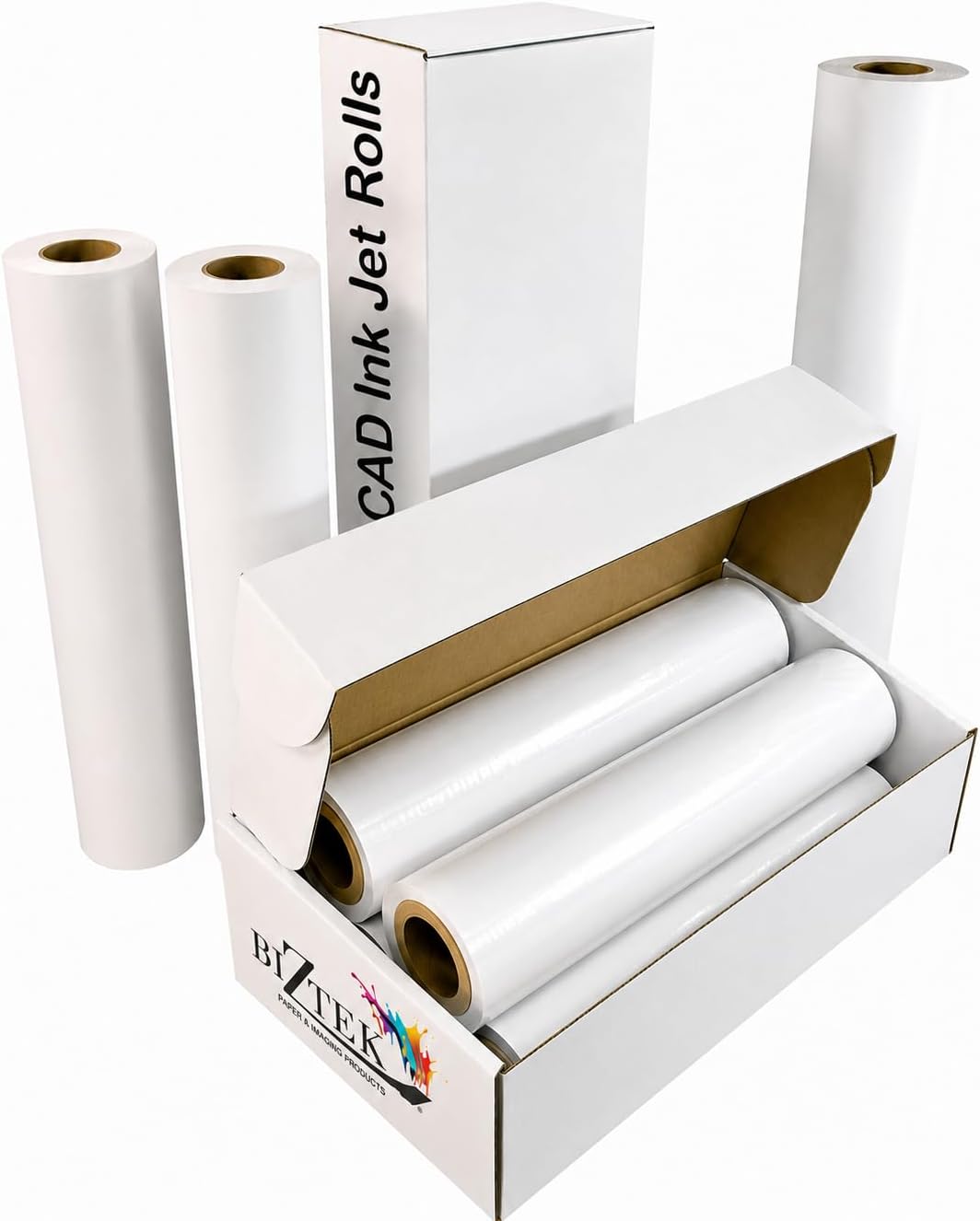 Wide Format Paper 24" x 150' CAD Bond Rolls (24lb | 4 Rolls, 24 In x 150 Ft | 2" Core)