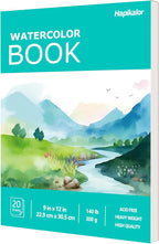 Watercolor Paper Pad, 140lb/300gsm Artist Painting Drawing Paper Book, Art by Hapikalor