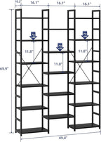 NUMENN 6-Tier Bookshelf Triple Column Bookcase - Image 2