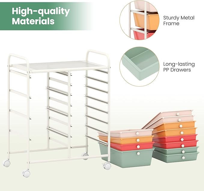 Giantex 12 Drawer Rolling Cart - Image 7