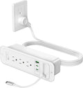 Recessed Power Strip with Retractable USB C Cable, 2 PD 20W USB C, Flush Mount