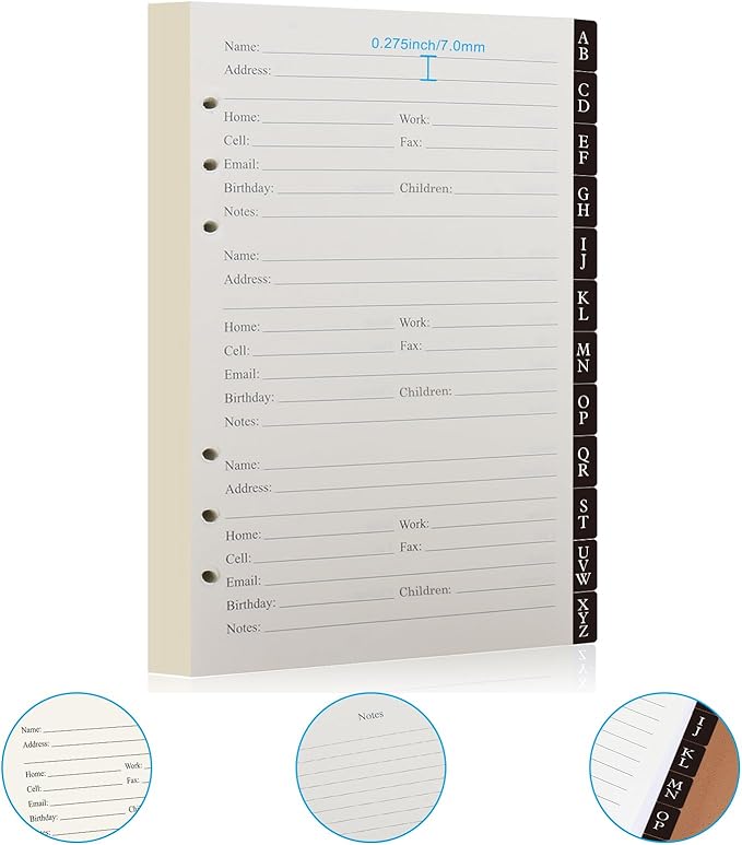 Refillable Address Book with Alphabetical Tabs, 648 Large Print Telephone - Image 8