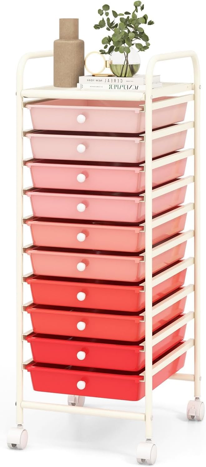GLACER 10 Drawers Rolling Cart, Storage Cart by GLACERGrowupinhappiness