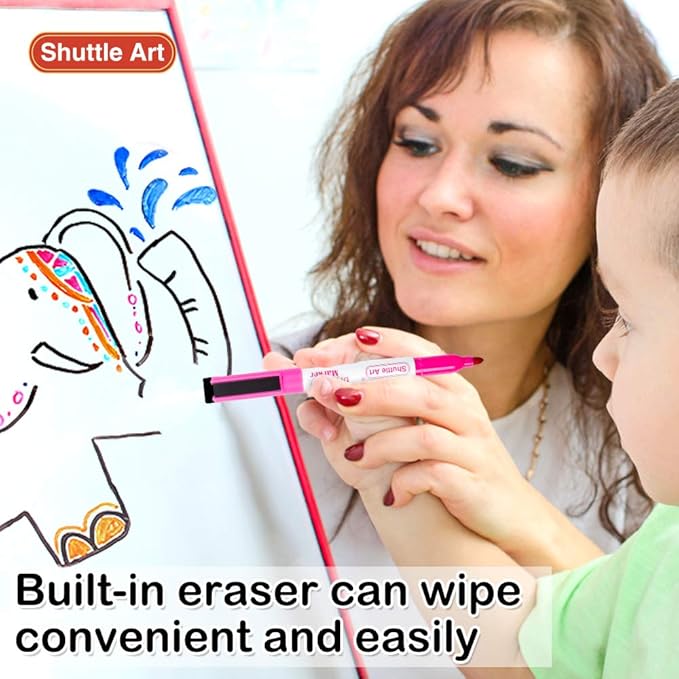 Shuttle Art Dry Erase Markers, 15 Colors Magnetic Whiteboard Markers - Image 6