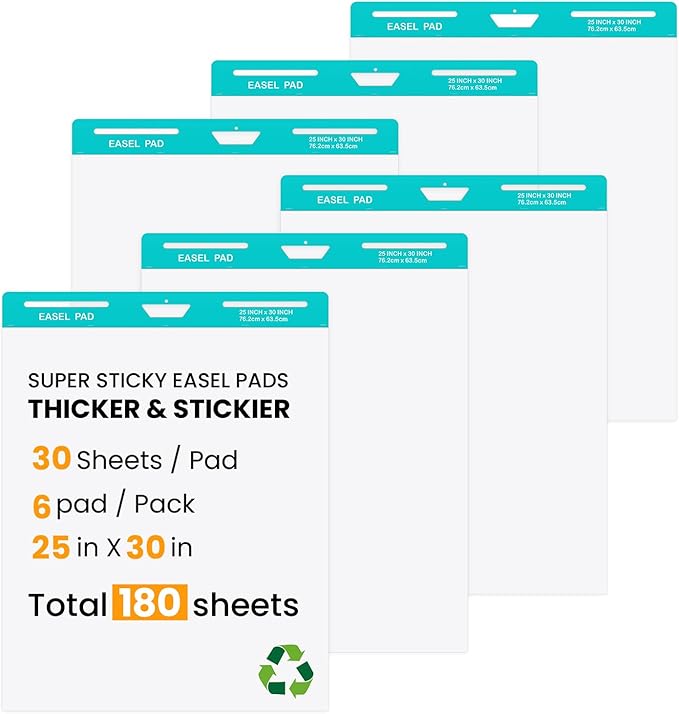 OLenyer Sticky Easel Pad, 25 x 30 Inch, 30 Sheets/Pad, 6 Pads/Pack, Flip Chart by %E7%AB%8B%E5%8D%B3%E8%B4%AD%E4%B9%B0