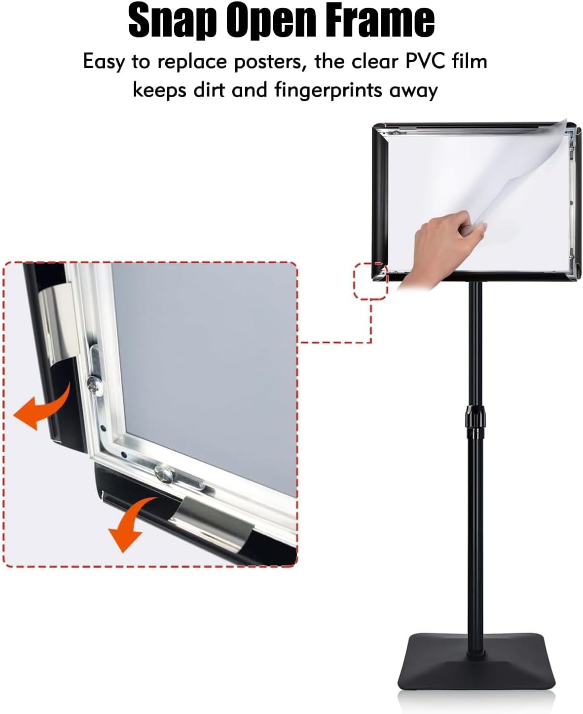Sign Stand for Display, Weighted Iron Base Heavy Duty Signage Holder