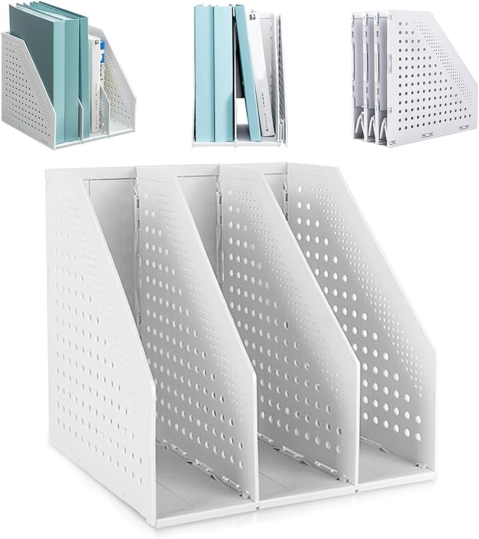 SAYEEC 1Pcs Collapsible Plastic Magazine File Holder Vertical Binder Storage by SAYEEC