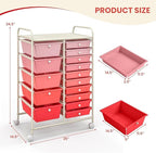 LDAILY 15 Drawer Rolling Storage Cart, Rolling Cart - Image 3